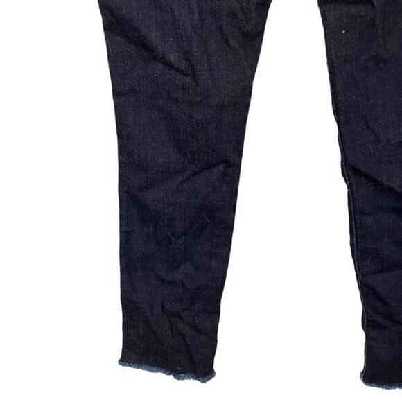 7 SEVEN FOR ALL MANKIND Dark Wash Raw Hem Slim Straight Zip Fly Stretch Jeans 26 - Picture 3 of 16